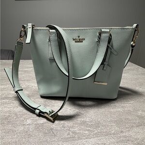 Kate Spade Cameron Street Lucie Crossbody Bag, Cross Hatched Leather Light Blue